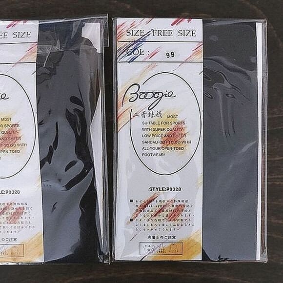 Lot of 2 | Japanese 90s Deadstock sheer nylon sandal foot socks - Picture 3 of 9